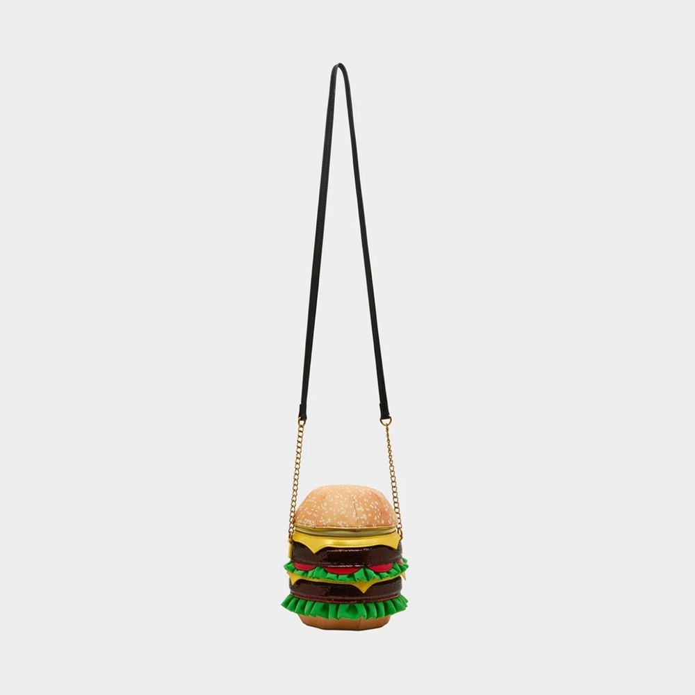 NIP 2025 Betsey Johnson Kitsch Nice Buns Crossbody Bag Double Cheeseburger 🍔 - Picture 4 of 8